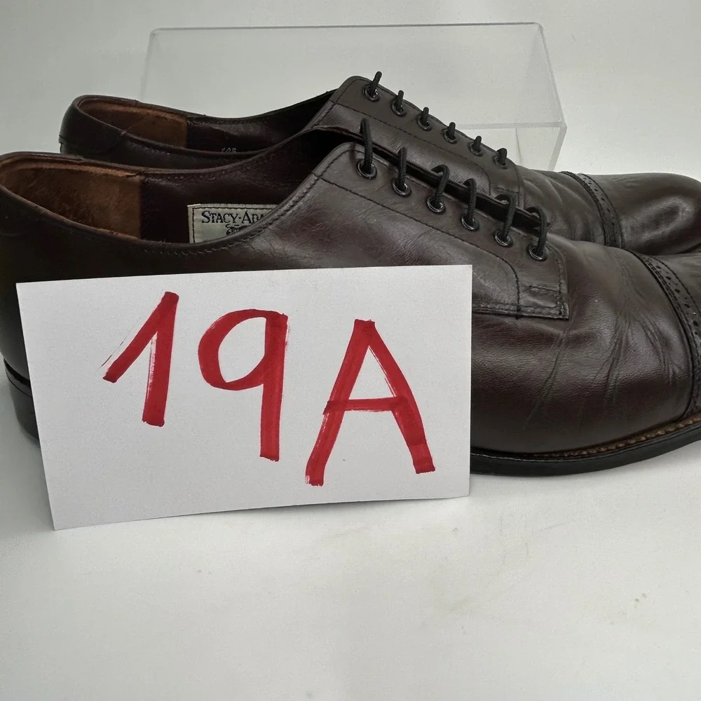 Vintage Stacy Adams Madison Cap Toe Oxford 10.5 D - Brown Kidskin Leather 00012